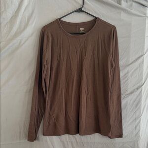 a.n.a Brown Long Sleeve Top